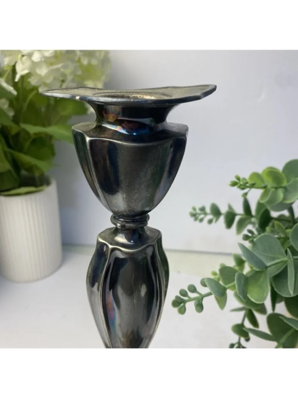 Vintage Victorian Style Silver Plated Single Candlestick Holder Derby Silver Co